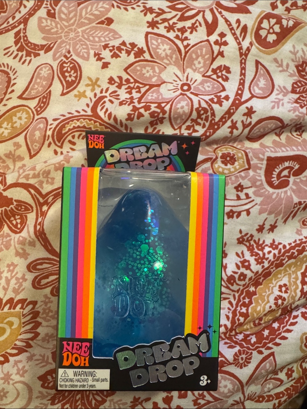 Nee Doh Dream Drop Glitter Blue Sensory Squishy Toy